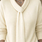 Urban Casual Tie Neck Design Knit Top