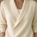 Minimalism Shawl Collar Long Sleeves Top