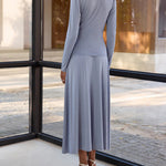 Nadorine Effortless Style Draped Wrap Top and Midi Skirt Set for Women Casual Work Office Loose Fit 2026 | Under $25