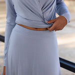 Nadorine Effortless Style Draped Wrap Top and Midi Skirt Set for Women Casual Work Office Loose Fit 2026 | Under $25