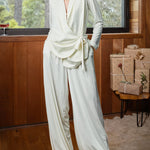 Elegant Effortless Style Tie-Waist Jacket and Pants Set