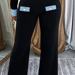 Fashion Denim Patchwork Wide Leg Jumpsuit