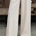High Waist Button Detail Designer Suit Pants