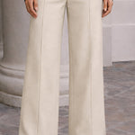 Urban Casual Button Detail Wide Leg Trousers