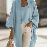Relaxed Linen Blend Cardigan with Matching Cami Set