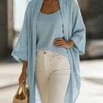 Relaxed Linen Blend Cardigan with Matching Cami Set