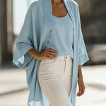 Relaxed Linen Blend Cardigan with Matching Cami Set