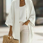 Relaxed Linen Blend Cardigan with Matching Cami Set
