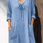 Essential Loose Fit A-Line Bow Tie Maxi Dress