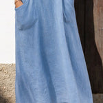 Essential Loose Fit A-Line Bow Tie Maxi Dress