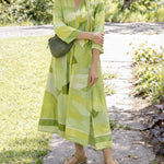 Spring Print Midi Dresses With Matching Neck Tie