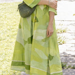 Spring Print Midi Dresses With Matching Neck Tie