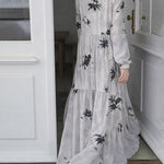 Nadorine Elegant Esthetic Plant Pattern Maxi Dress for Women Casual Beach Vacation Summer 2026