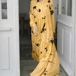 Nadorine Elegant Esthetic Plant Pattern Maxi Dress for Women Casual Beach Vacation Summer 2026