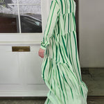 Fashion Spring Summer Stripe Printed Maxi Dress