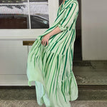 Fashion Spring Summer Stripe Printed Maxi Dress