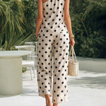 Urban Casual Polka Dot One Shoulder Top and Pants Set