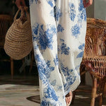 Chic Floral Print Elastic Off Shoulder Matching Set