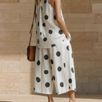 Resort Casual Linen Blend Polkadot Matching Set