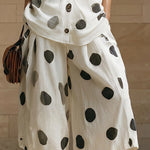 Resort Casual Linen Blend Polkadot Matching Set
