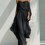 Nadorine Elegant Chiffon Off-Shoulder Top And Maxi Skirt Set for Women Casual Work Office Loose Fit 2026 | Under $25