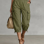 Utility High Waist Cargo Capri pants