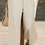 Urban Casual Summer Sleeveless Midi Dress With Utility Pockets