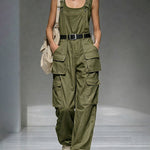 Urban Fashion Utility Pockets Cargo Jumpsuit