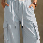 Loose Fit High-Rise Contrast Waistband Cargo Pants
