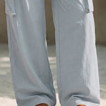 Loose Fit High-Rise Contrast Waistband Cargo Pants