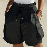 Trendy Elastic Waist Flower Bud Shorts