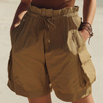 Trendy Elastic Waist Flower Bud Shorts