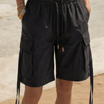 Essential High Waist Drawstring Cargo Shorts