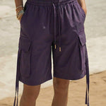 Essential High Waist Drawstring Cargo Shorts