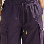 Essential High Waist Drawstring Cargo Shorts