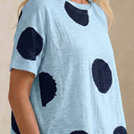 Casual Ink Painting Style Polka Dot T-shirt