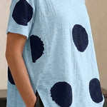 Casual Ink Painting Style Polka Dot T-shirt