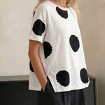 Casual Ink Painting Style Polka Dot T-shirt