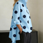 Chic Oversized Polka Dot Blouse