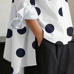 Chic Oversized Polka Dot Blouse