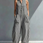 Classic Casual Stripe Shirt Dress with Pockets