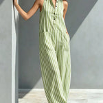 Classic Casual Stripe Shirt Dress with Pockets