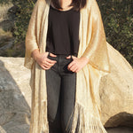 Elegant Metallic Mesh Festival Kimono Cover Up