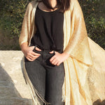 Elegant Metallic Mesh Festival Kimono Cover Up