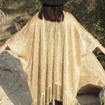 Elegant Metallic Mesh Festival Kimono Cover Up