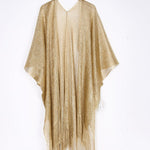 Elegant Metallic Mesh Festival Kimono Cover Up