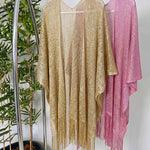 Elegant Metallic Mesh Festival Kimono Cover Up