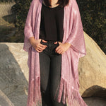 Elegant Metallic Mesh Festival Kimono Cover Up