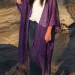Elegant Metallic Mesh Festival Kimono Cover Up