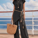 Minimalist Graceful Pit Stripe Matching Set